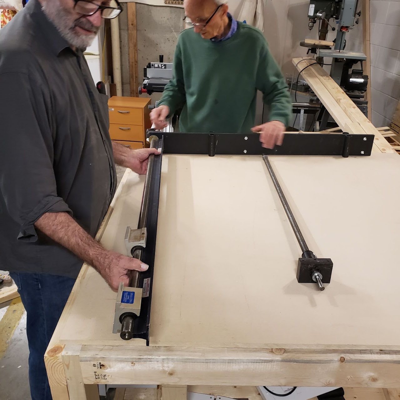 Members building our CNC machine
