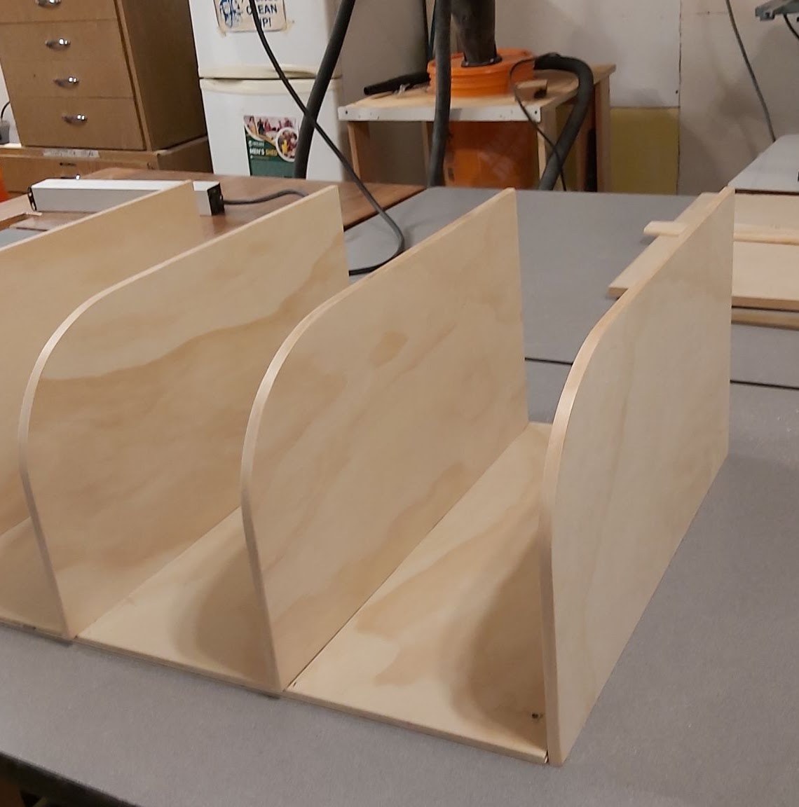 A shoe rack built in our workshop