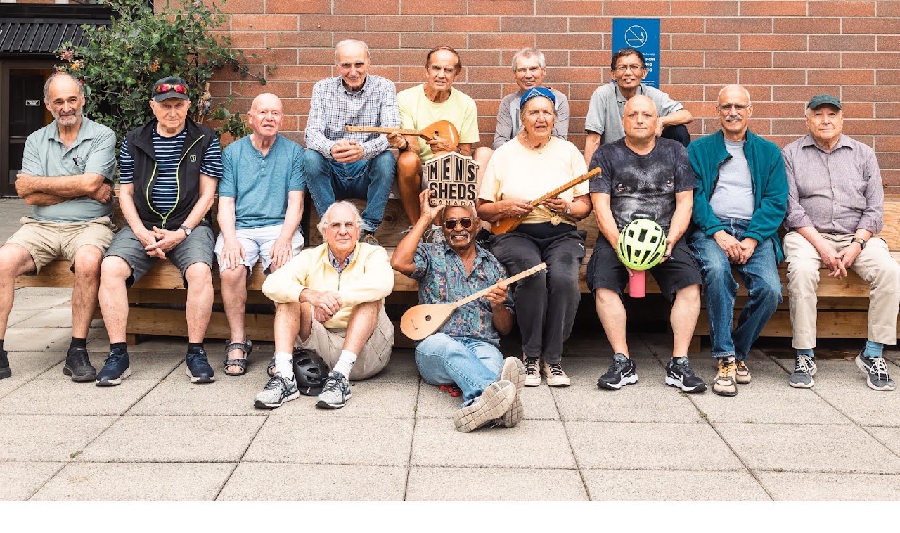 Members of Vancouver West End Maker's Shed Society with their instruments